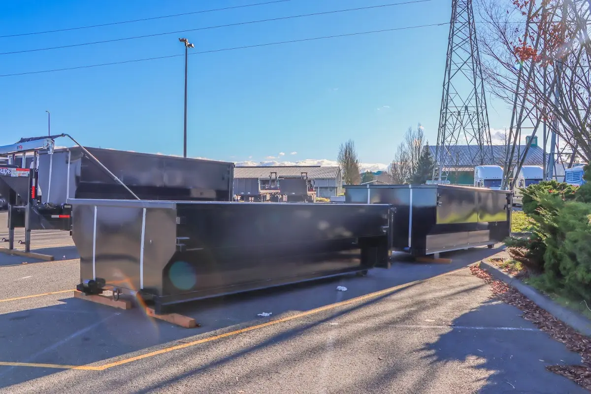 Roll-off dumpster ready for waste disposal at job site for Cleanout Dumpster Rental in Walkertown
